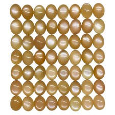 50 Pcs Natural Sri Lankan Moonstone 9x7mm Oval Peach Loose Cabochon Gemstone Lot