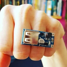Unique USB CIRCUIT BOARD RING adjustable GEEK computer nerd TECH quirky COOL!