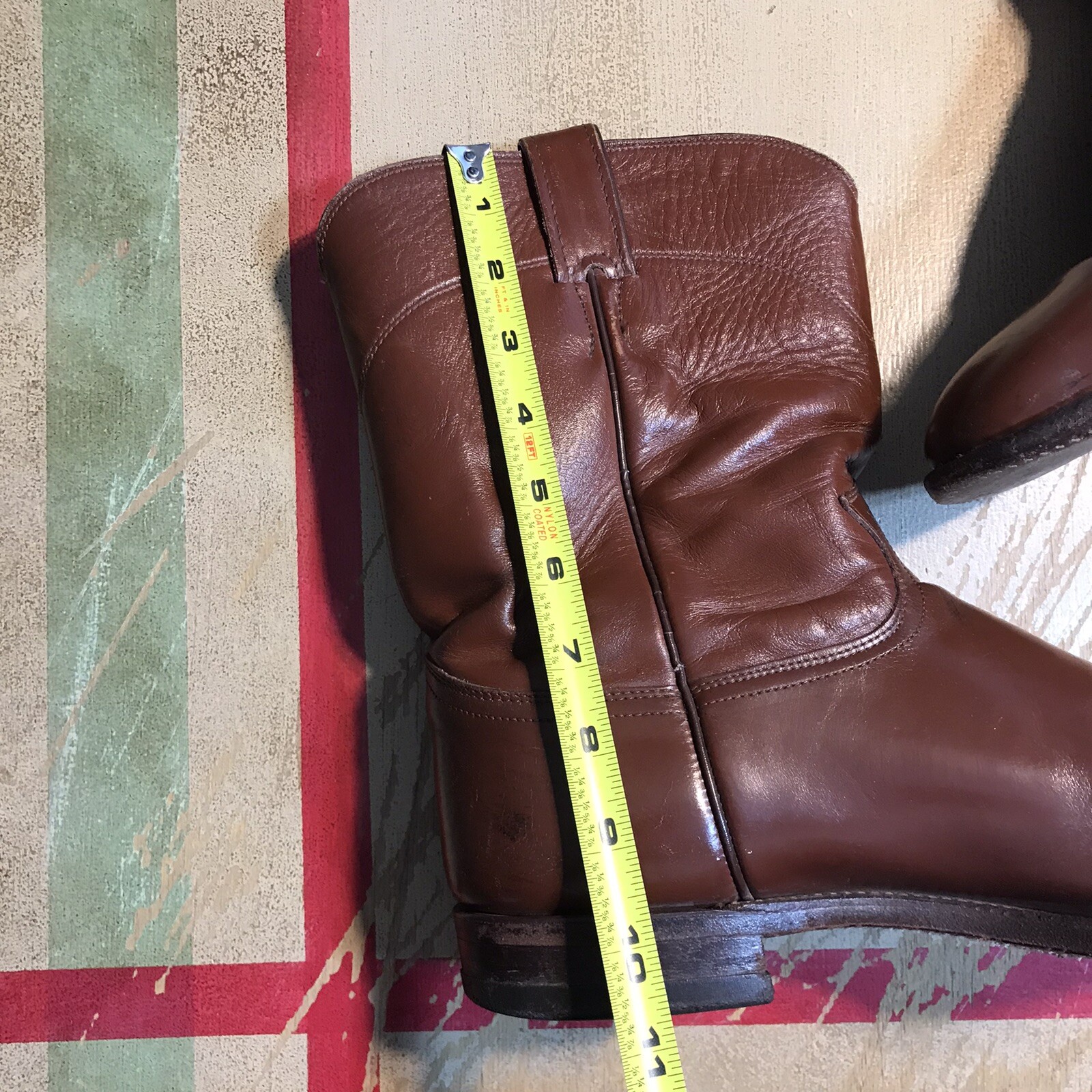 Justin Cowboy Western Boots Mens Size 12 D Brown Style 3802 Needs