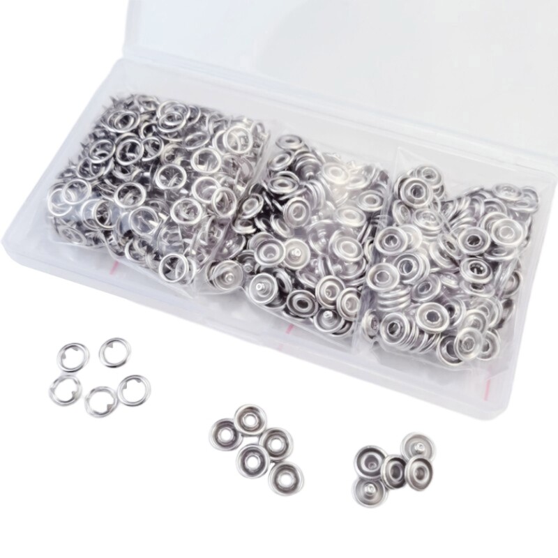 150 Sets of 9.5MM Hollow FiveClaw Buckles Stainless Steel Buttons for