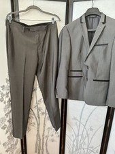 Andrew Fezza Signature Collection Grey Tuxedo Suit blazer 40S, slacks 34W-38L 