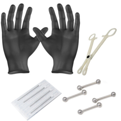 Wholesale Professional Piercing Kit 10 Pcs Nipple Straight Barbell Kit
