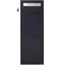 Steel Freestanding Floor Parcel Package Drop w/ Locking Letterbox Drop Mail Box