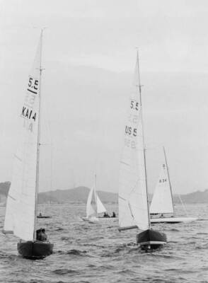 Olympic International class 5 5 Metre sailing yachts KA14 Barr 1964 Old Photo 1