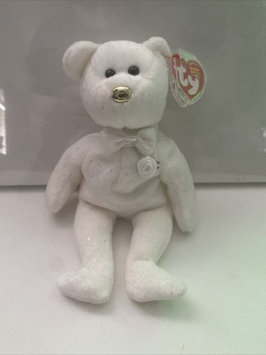 2003 TY Beanie Baby Babies Original His Wedding Bear 44014 Retired 12th Gen - Picture 1 of 11