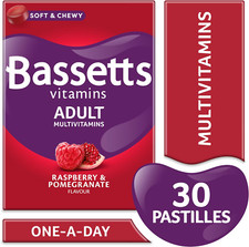 Image of Bassetts Adult Multivitamins Raspberry and Pomegranate 30 pastilles Long Expiry