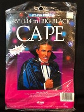 VTG Fun World Vampire Cape Vinyl Adult 45" Halloween Costume with Accessories