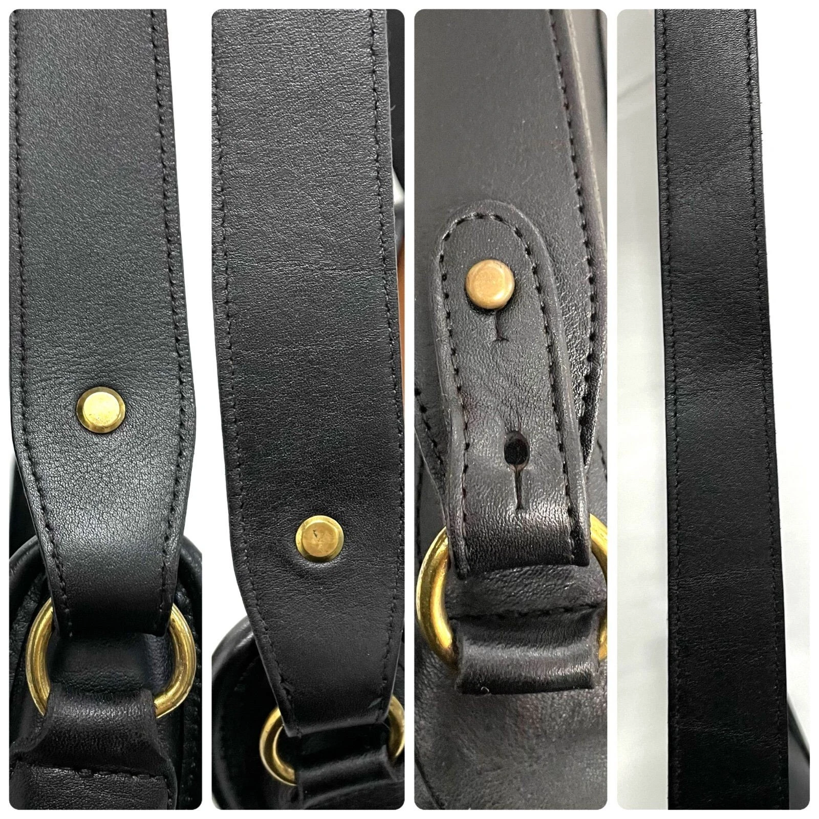 Vecchia borsa a tracolla Coach 9920 in pelle nera GIAPPONE USATA