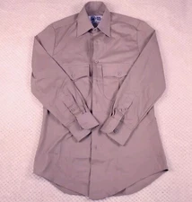 Propper Defense Logistics Agency Men Dress Shirt Tan Button Up Uniform Military