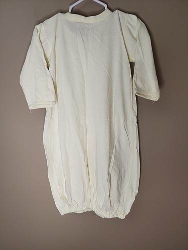 Vintage Curity Baby Knit Yellow Sleep Gown 100% Cotton Made In USA - Picture 7 of 7