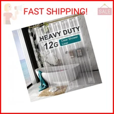 AmazerBath Heavy Duty Shower Curtain Liner 12 Gauge, 72 x 96 Inches Clear Shower