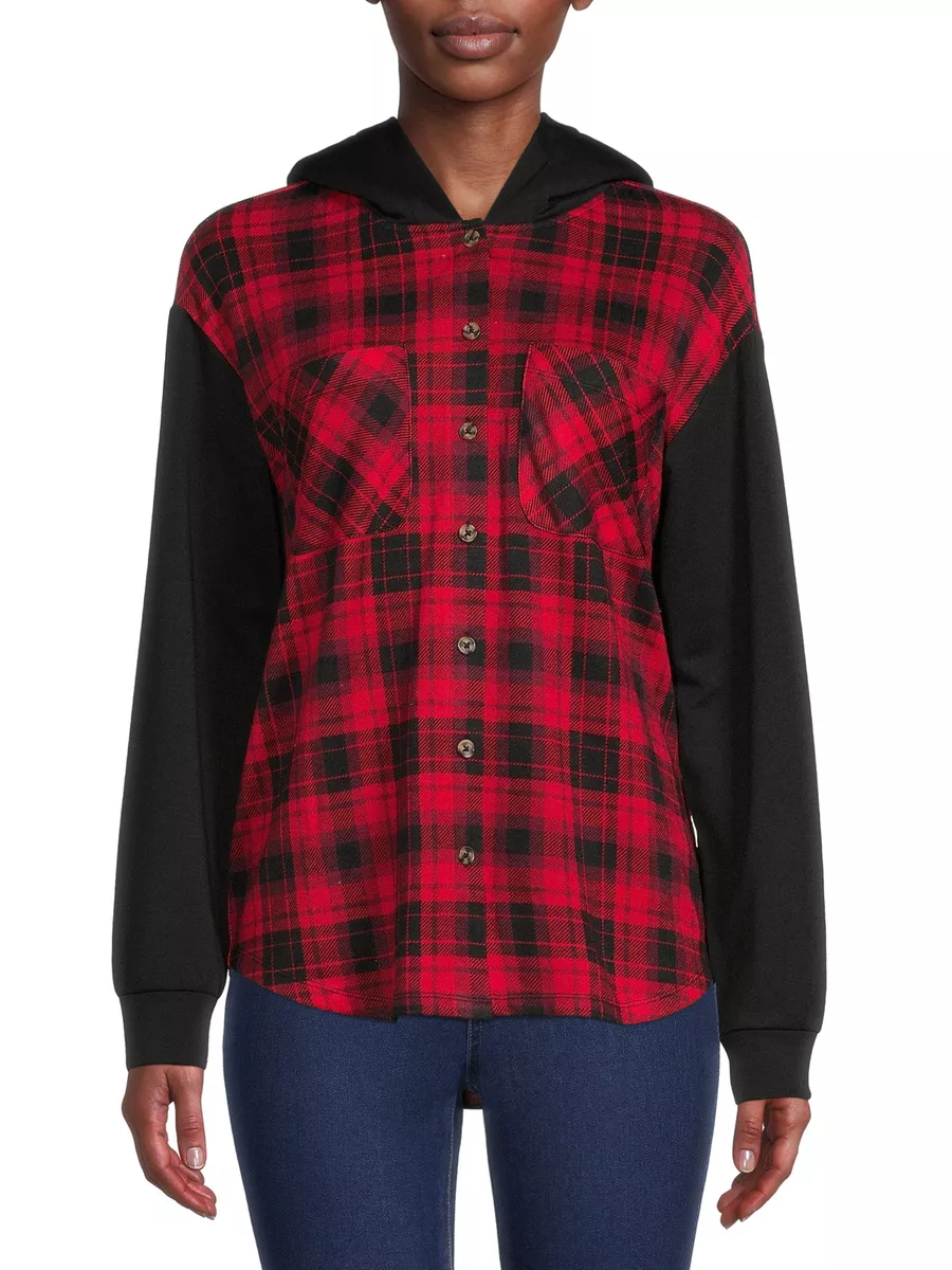 Black sales plaid hoodie