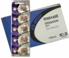 Maxell 377 SR626SW SR626 V377 SR66 Watch Battery  (Box of 100) Expires 2028