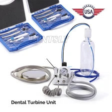 Portable Dental Turbine Unit 3 Way Syringe Air Compressor/Handpiece Kit 2/4 Hole