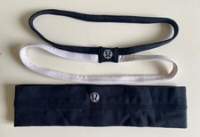 2 NEW Lululemon Headbands with Logo  1st is black, 2nd is black  white 
