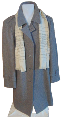 VINTAGE MACKENZIE COAT CO. MENS BROWN WINDOWPANE WOOL BLEND COAT 