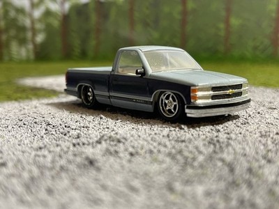 1/64 M2 Machines Two Tone Blue Custom, Lowered With Staggered Wheels