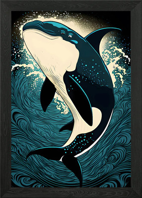 Orca Wal gerahmtes Wandbild Poster Leinwanddruck Bild