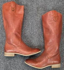 Frye and Co. Caden Stitch Boots Womens 8.5 Cognac Soft Leather