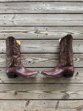 Vintage Justin Cowboy Boots Made in USA Burgu...