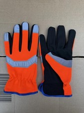 Hi-Vis Reflective Work Gloves – PU Leather Palm, Driver Style, Safety Slip-On