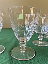 Lot 6 verres Art déco en cristal Saint Louis signés