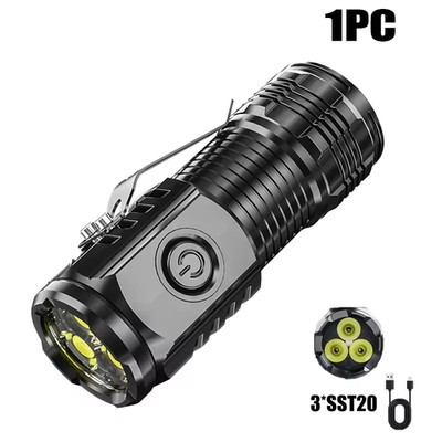 Rechargeable Mini Flashlight, 500 Lumens EDC Pocket Torch, Compact Keychain Flas