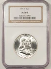 1953 FRANKLIN HALF DOLLAR - NGC MS-65, GEM WHITE & PREMIUM QUALITY!