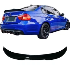 Gloss Black PSM Style Rear Trunk Spoiler Wing Fit 2006-11 BMW E90 3-Series Sedan