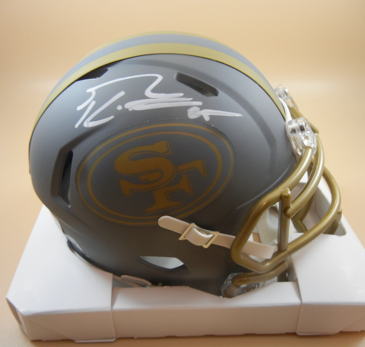 GEORGE KITTLE Autographed Signed San Francisco 49ers 49er SLATE MINI HELMET beckett 4W110629 