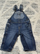 Osh Kosh B'Gosh Vestbak Overalls Blue Jeans Lined Baby Boys Girls 6 Months