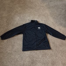 Vintage USA Olympic Black Fleece XL Zip-Up Jacket 0018