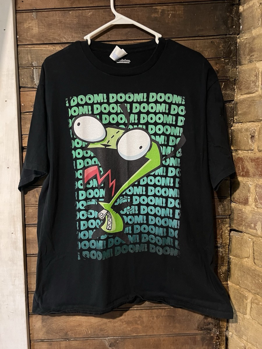 Nickelodeon Invader Zim GIR DOOM REPEATING Men's T-Shirt - Black, 4X-Large Tall - View #2