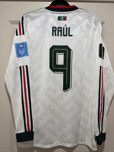 Raul Jimenez #9 Mens LARGE Adidas Authentic MATCH Mexico Vs Czechia Away Jersey