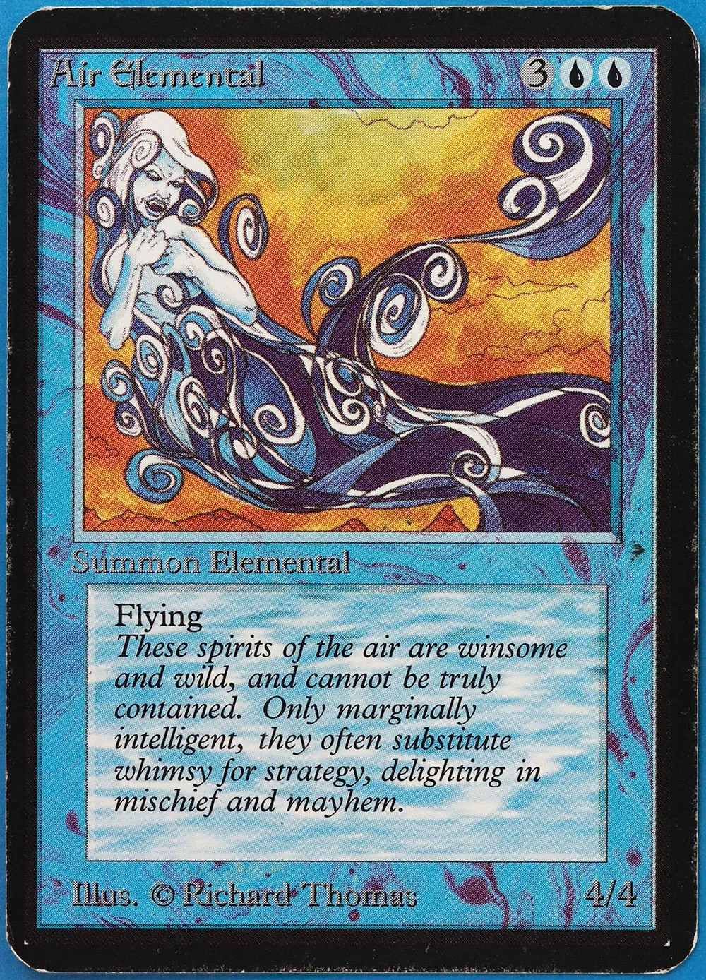 Air Elemental Alpha HEAVILY PLD Blue Uncommon MAGIC CARD (ID# 509098) ABUGames