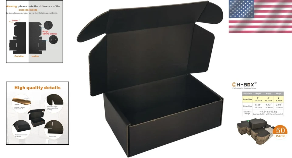 Protective Black Shipping Mailers 6x4x2" 50 Pcs - Image 2 of 4