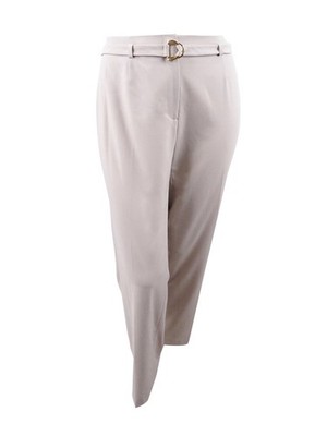 Calvin Klein Women's Plus Size Belted Straight-Leg Pants