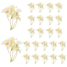 24Pcs Fleur Marguerite pour table avec bougie flottante, blanc laité