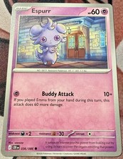 Pokémon TCG Espurr Common Card #036/086 ME04: Chaos Rising
