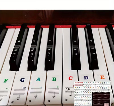 Piano Klaviernoten Sticker Notenhilfe Klaviernoten Tasten Klaviertasten Farbig