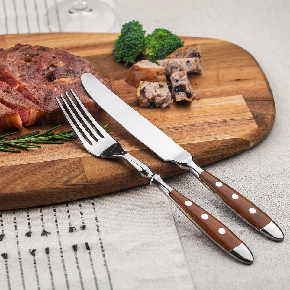 Alata Besteck Set für 6 Personen Rustikales Tafelbesteck Set Edelstahl 30-teilig - Bild 2 von 4