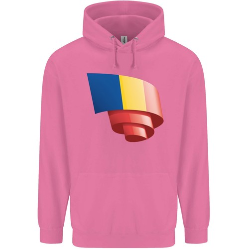 Curled Romania Flag Romanian Day Football Childrens Kids Hoodie - Picture 6 of 39