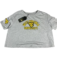 Pro Standard Womens Medium Gray West Virginia Mountaineers Football T-Shirt NWT