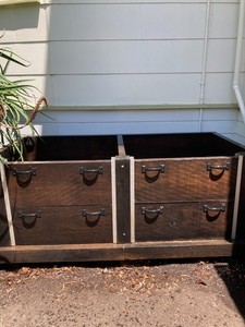 redwood compost bin 6' wide, 35"deep, 27" tall, made of 2" clear redwood, good c