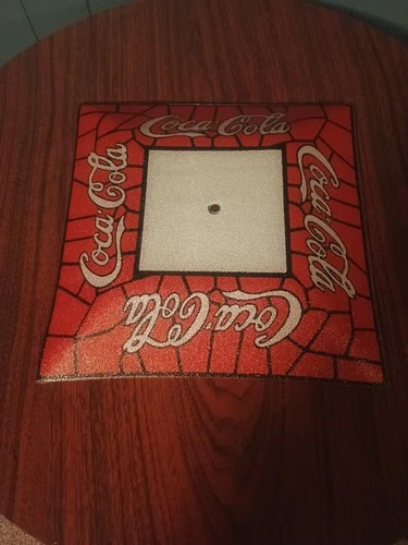 VTG Coca Cola Tiffany Style Lamp Ceiling Light Shade Stained Glass Square Red
