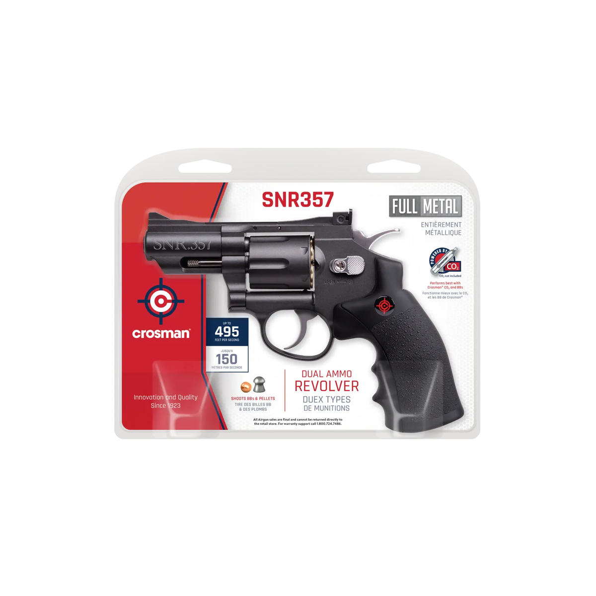 Crosman SNR357 Snub Nose .177-Caliber Pellet/BB CO2-Powered