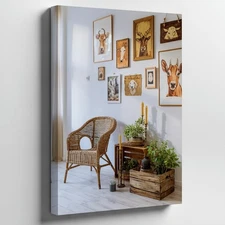 Cozy Interior Featuring A Wall Adorned With An Eclectic Gallery Of Wall Art