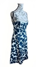 j crew hawaiian navy floral linen strappy summer dress women’s size 4