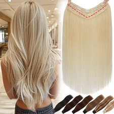 V Shape Russian One Piece 100 Human Hair Extensions Clip In Real Remy Full Head