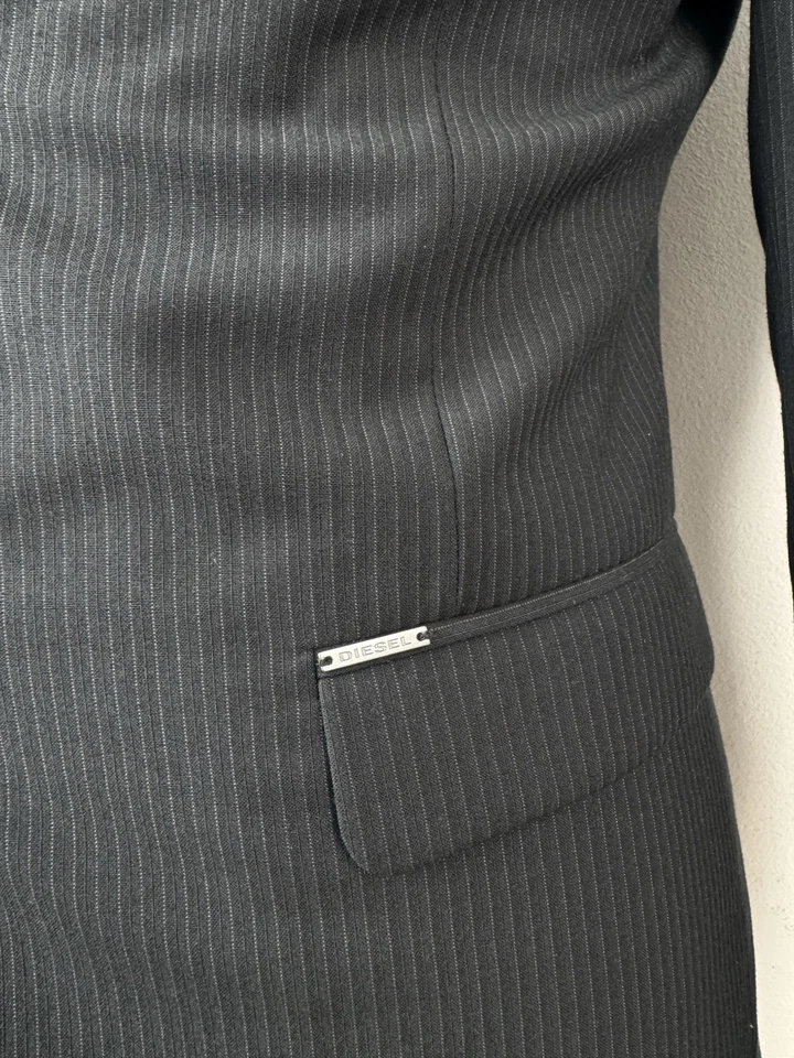 Blazer de dos piezas a rayas Diesel de protección superior para hombre talla 46 Foto 4 de 4